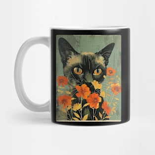 Tonkinese Cat Flowers Photo Art Funny Cat Lover Gift Idea Mug